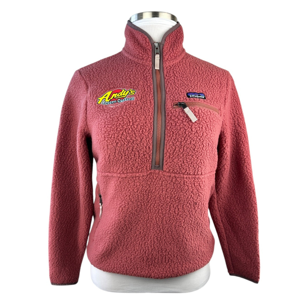Patagonia Women’s Retro Pile Marsupial 1/2 Zip Fleece Rosehip *Company Logo Sm S - Picture 3 of 16
